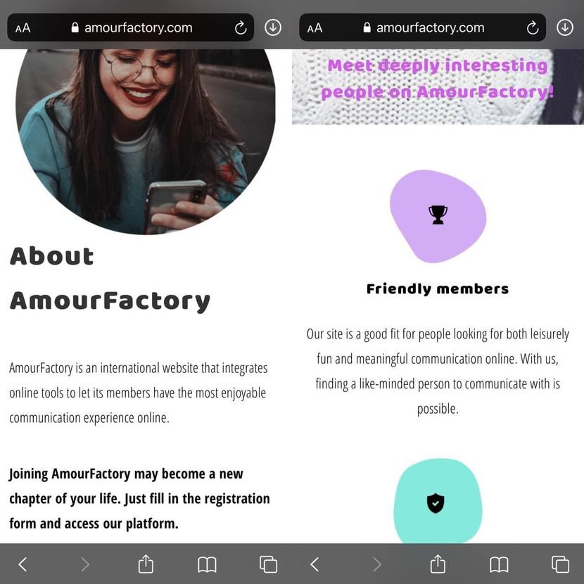 mobile application amour factory